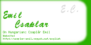 emil csaplar business card