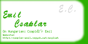 emil csaplar business card